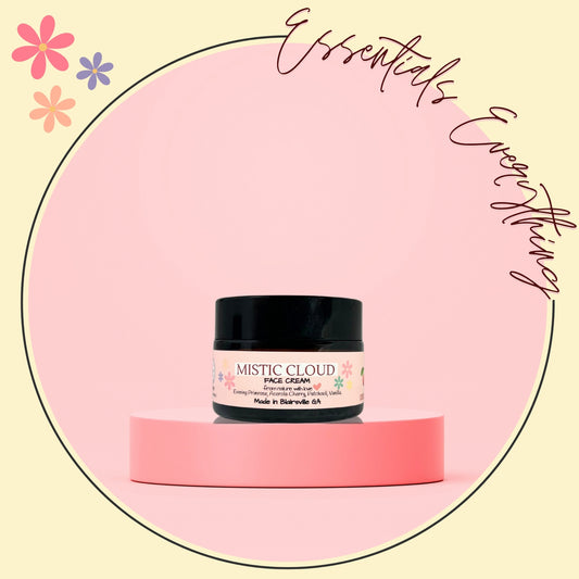 Mistic Cloud - All Natural Anti-Aging Face Cream with Acerola Cherry & Vitamin C. For All Skin Types. By Essentials Everything Skin Care Co. Organic, Vegan & Cruelty-Free. 1 oz.