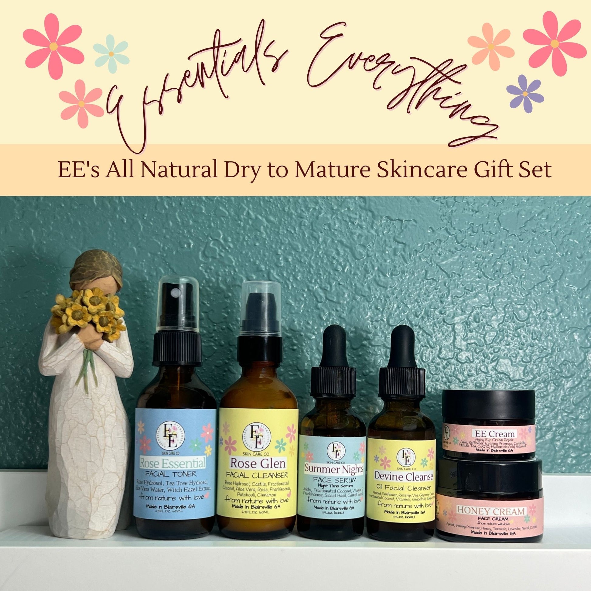 All Natural Dry to Mature Skin Care Set by Essentials Everything Skin Care Co.