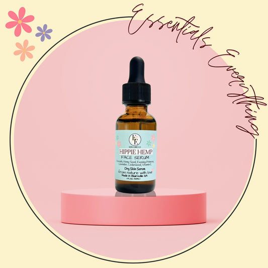 Hippie Hemp - All Natural, Hydrating Facial Serum. Perfect for Dry, Combination, Normal to Sensitive Skin Types. By Essentials Everything Skin Care Co. 1 oz.