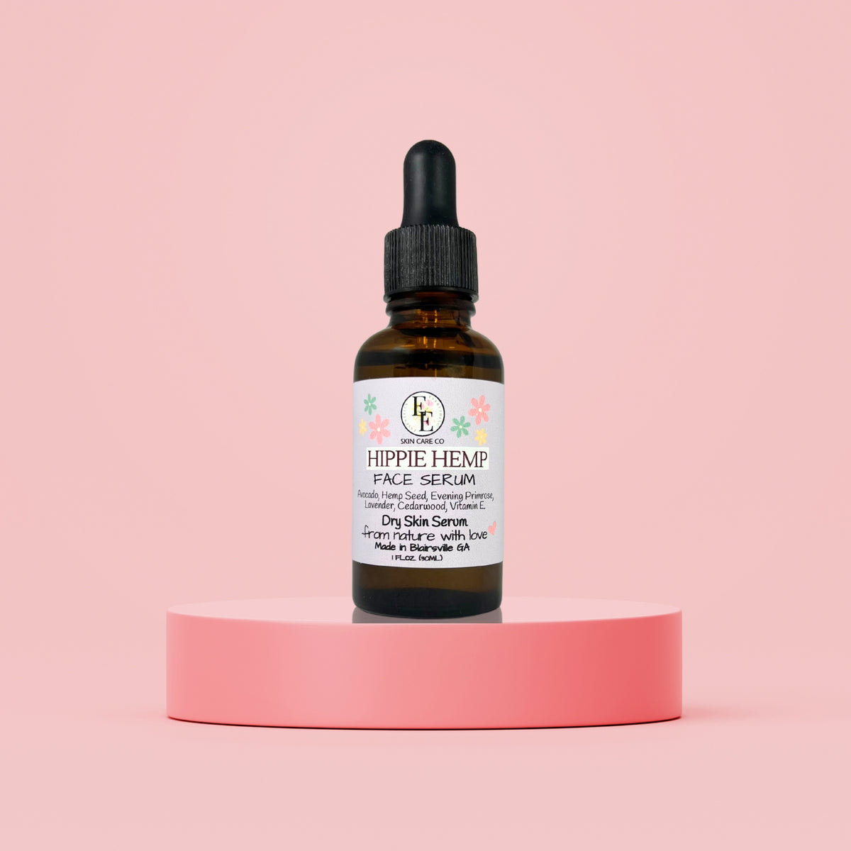 Hippie Hemp Hydrating Facial Serum for Dry & Mature Skin, 1 oz