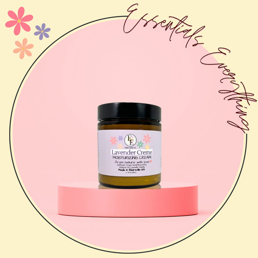 Lavender Creme - Relaxing, All-Natural Body Cream for All Skin Types by Essentials Everything Skin Care Co. Organic, Vegan & Cruelty-Free. Handcrafted in the USA 4oz.
