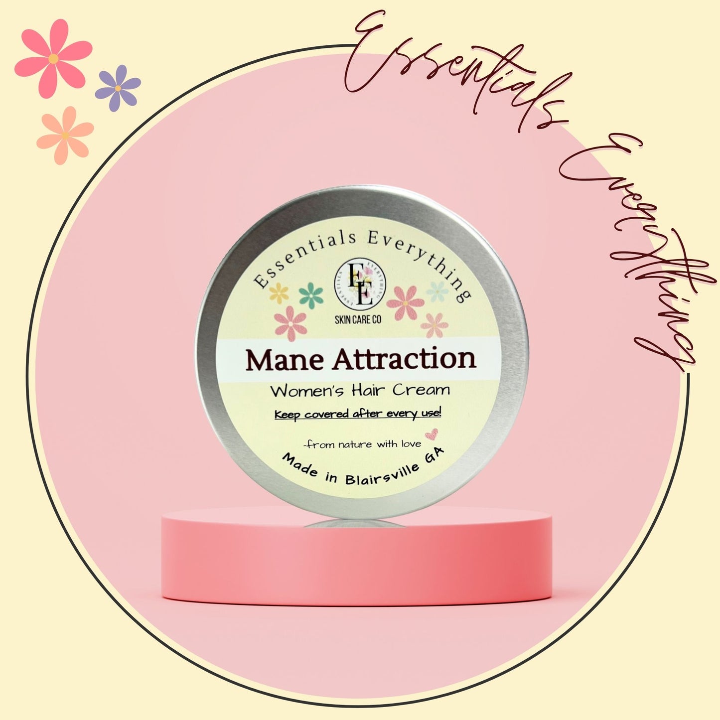 Mane Attraction - All Natural Hair Styling Conditioner for Her by Essentials Everything Skin Care Co 4 oz