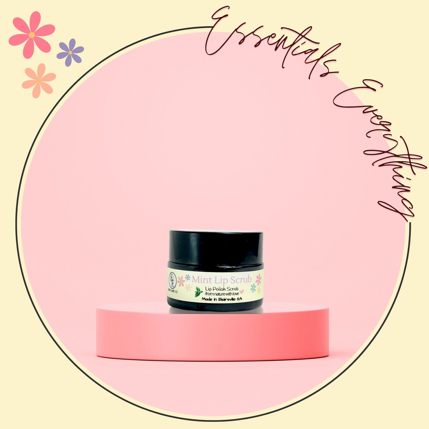 All-Natural Exfoliating Mint Lip Scrub by Essentials Everything Skin Care Co. 