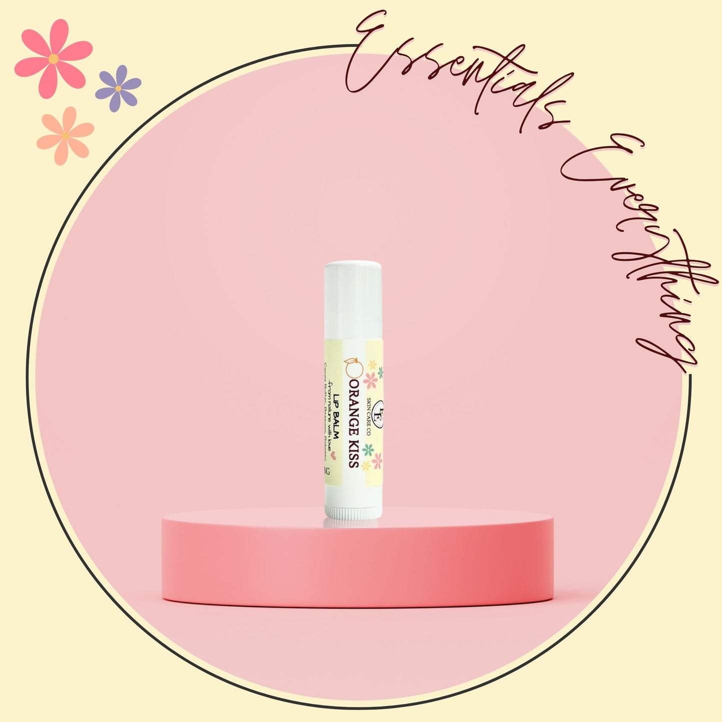 Orange Kiss - All Natural Lip Balm By Essentials Everything Skin Care Co. Organic, Vegan and Cruelty-Free