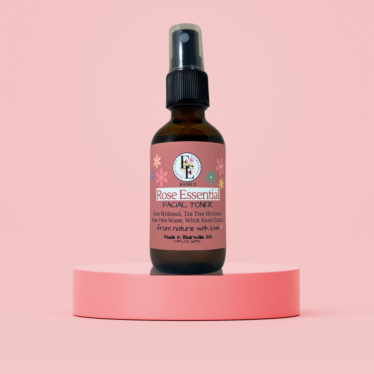 Rose Essential Revitalizing Facial Toner, 2 oz & 4 oz