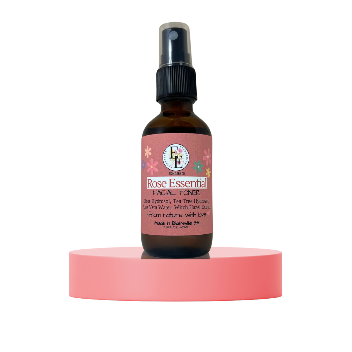 Rose Essential Revitalizing Facial Toner, 2 oz & 4 oz