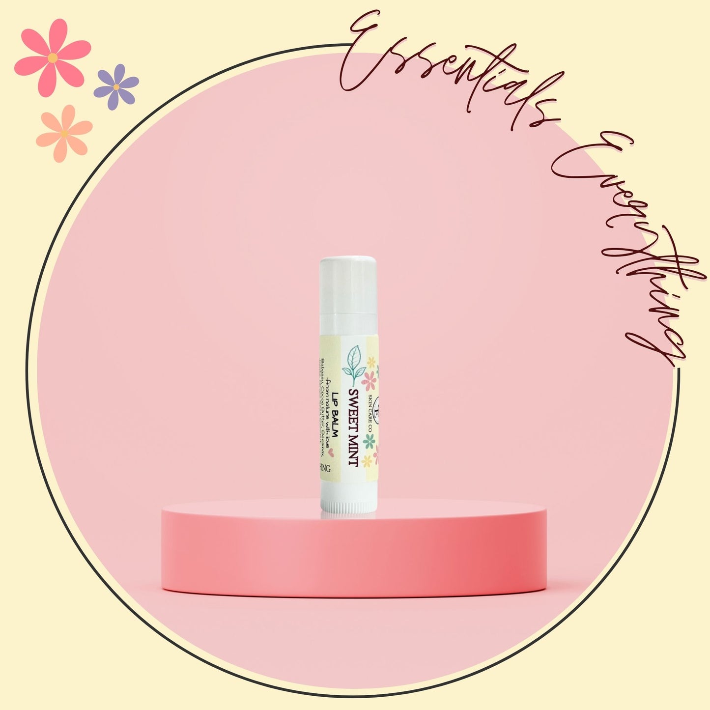 Sweet Mint - All Natural, Organic, Vegan and Cruelty-Free Lip Balm by Essentials Everything Skin Care Co. Form Nature with Love