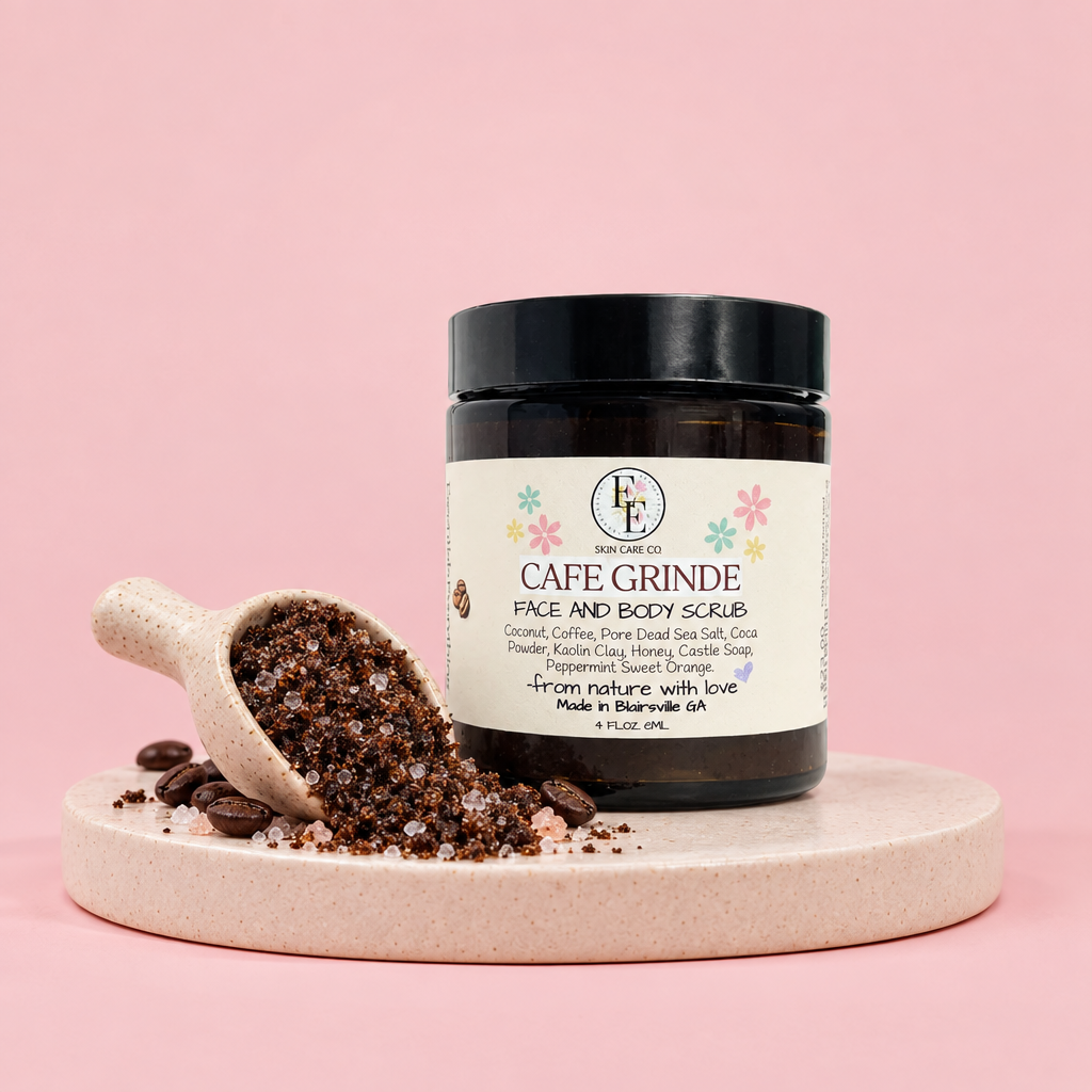 Cafè Grindè coffee and salt scrub texture draft