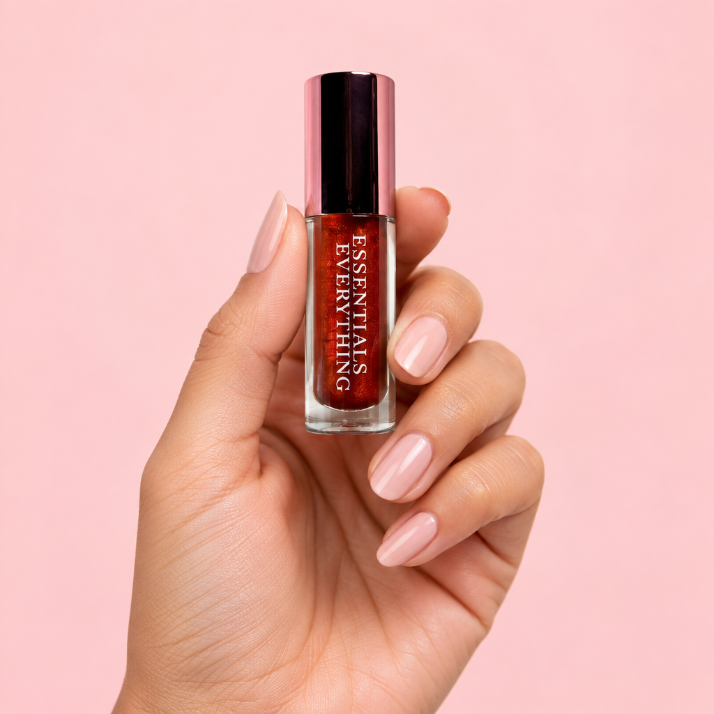 Calliope Berry lip gloss held in hand