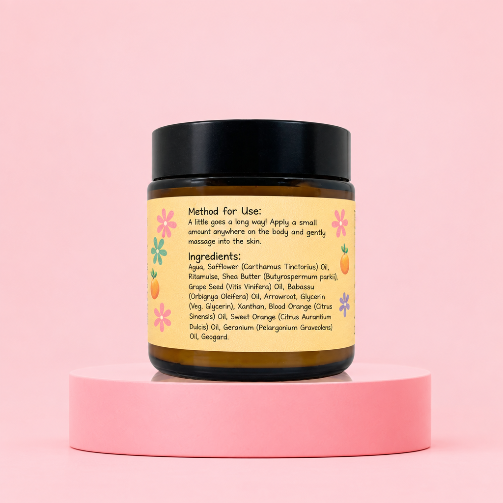 Orange Crème back-label draft with ingredients and directions