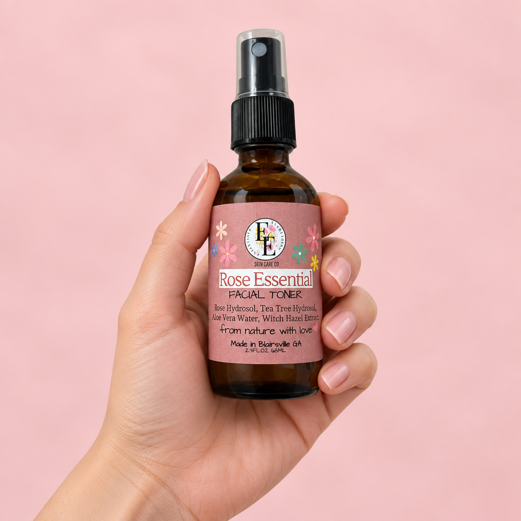 Rose Essential bottle-in-hand draft
