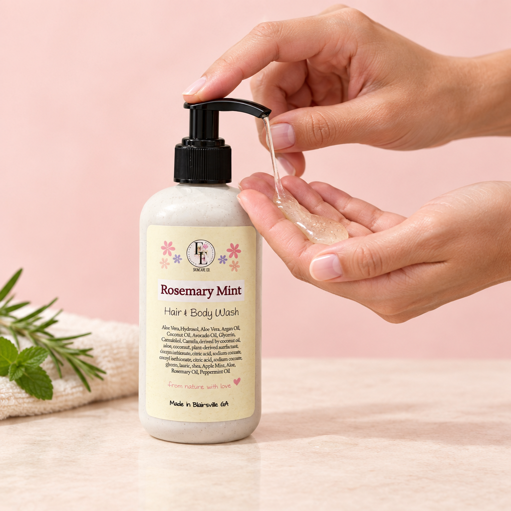 Rosemary Mint Hair and Body Wash pump-detail draft